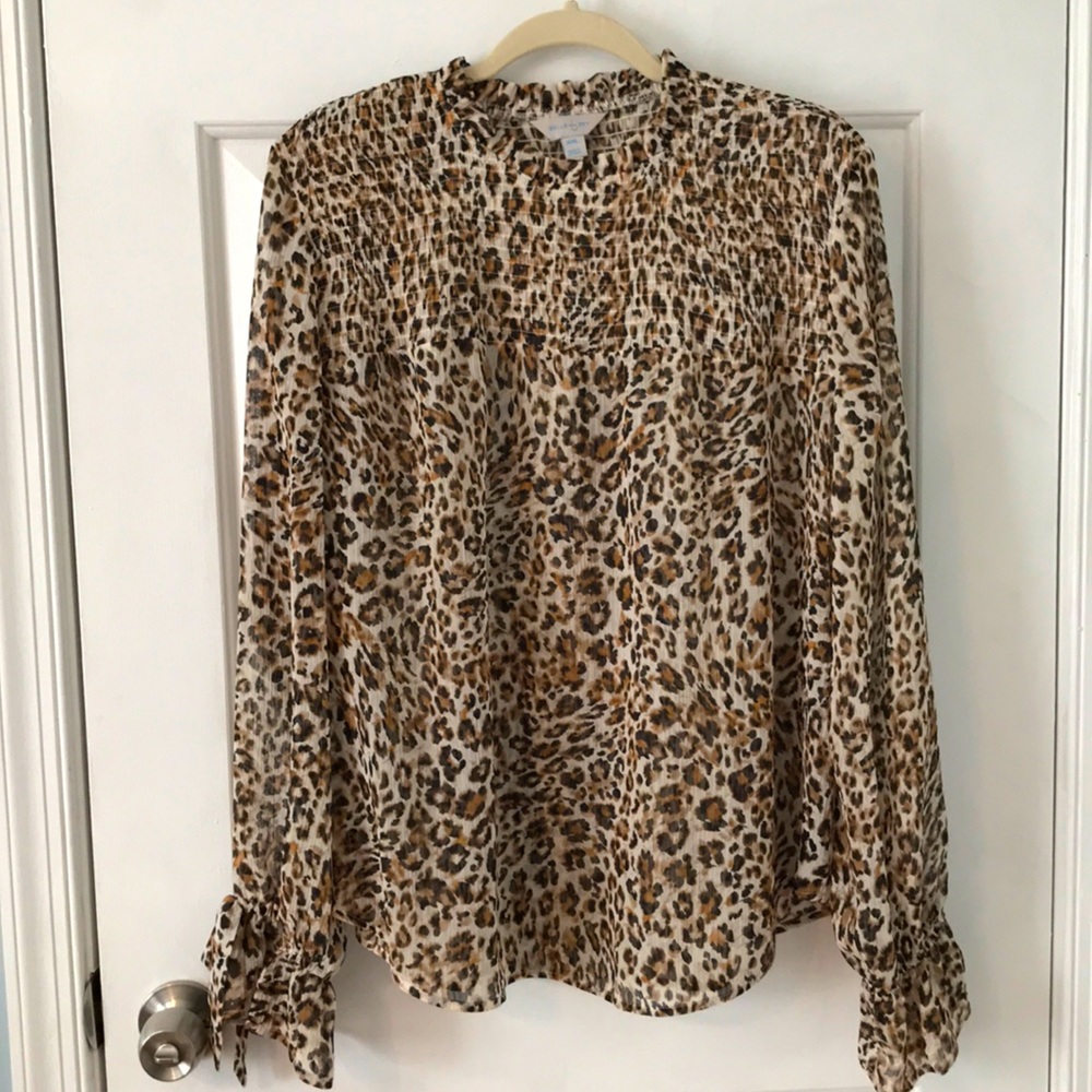 Belle Sky women’s chiffon leopard print top
